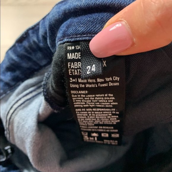 3x1 Raw Hem Distressed Skinny Jeans - Picture 8 of 14